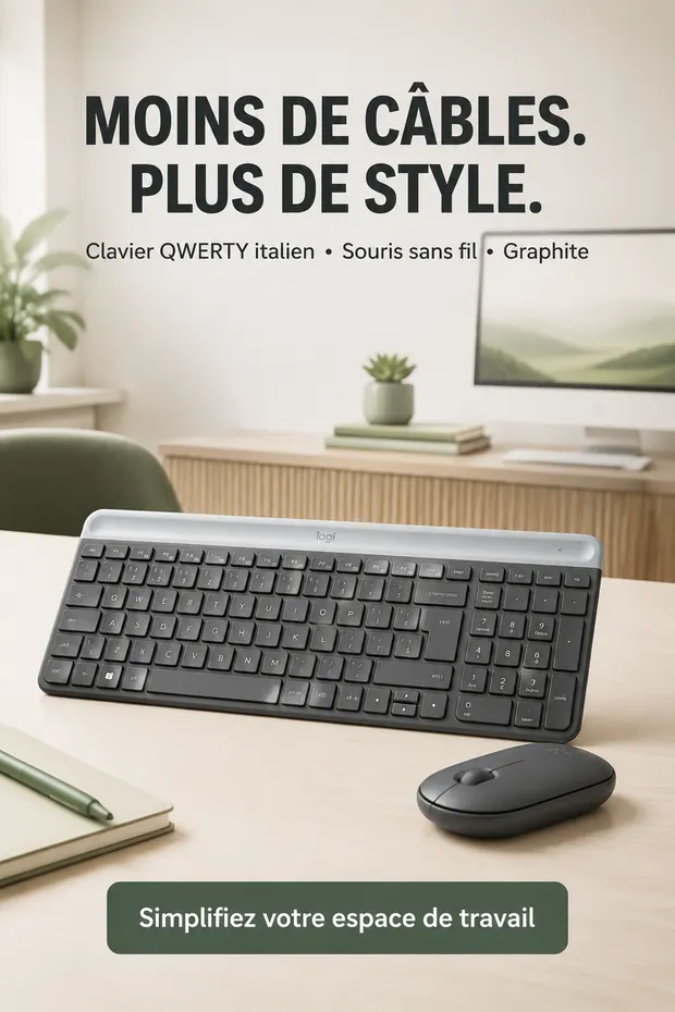 Combo clavier et souris sans fil Logitech MK470 graphite