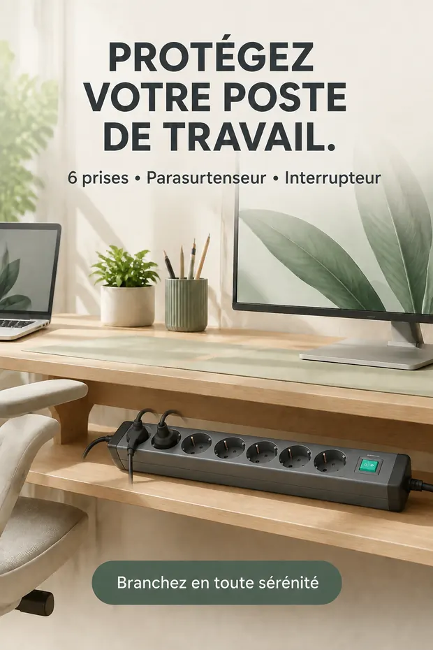 Multiprise Brennenstuhl Eco-Line six prises avec parasurtenseur